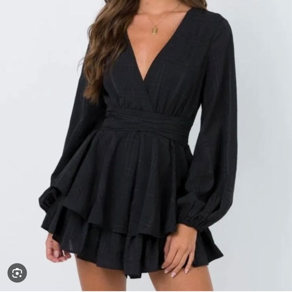 Princess Polly‎ BlackString of Stars Playsuit Size 2